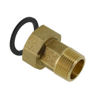 2-del. koppeling 1 1/4" con.buitendraad x 1 1/2" wartel