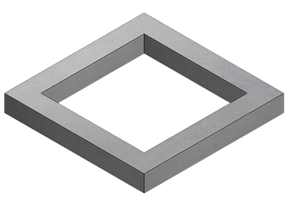 Betonstelrand vierkant, 82x82x20cm, sparing 60cm