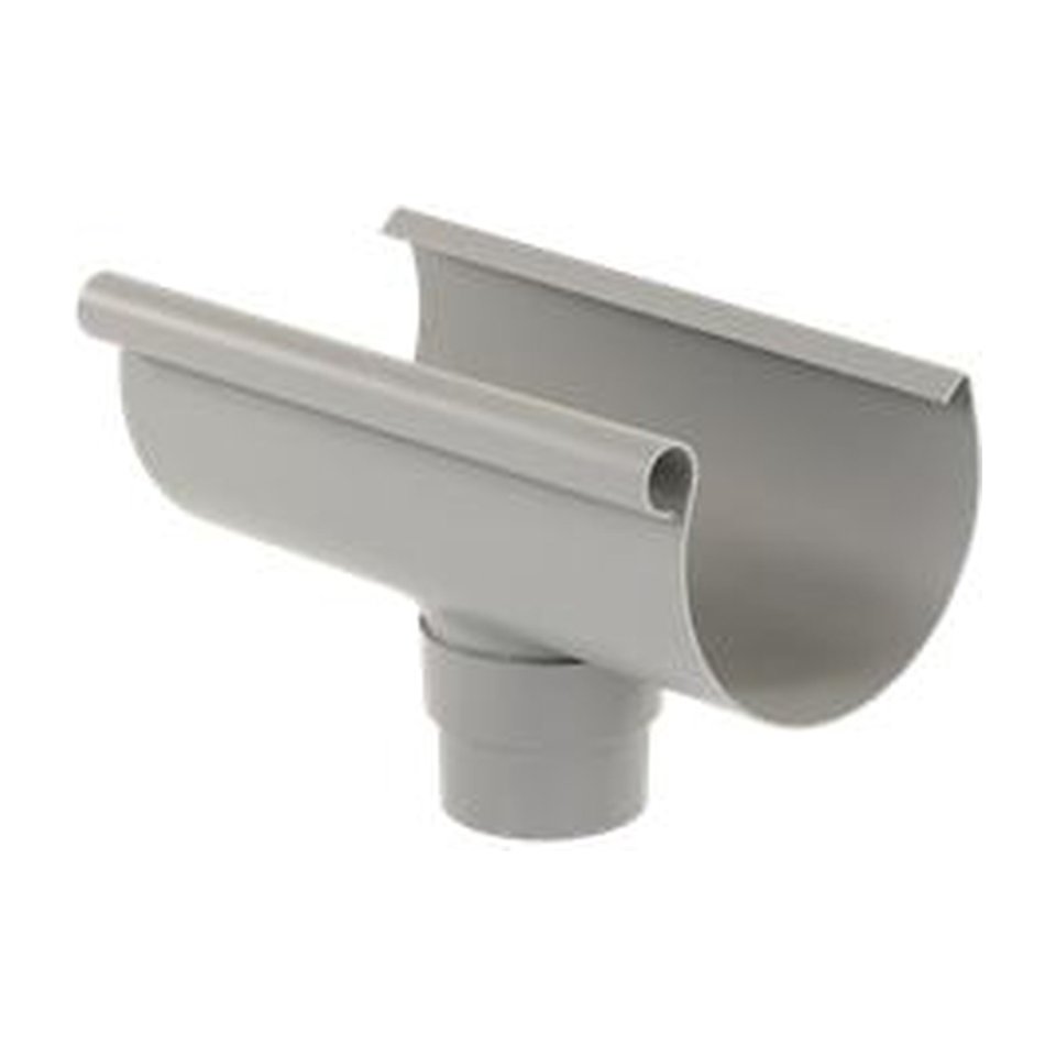S-lon gootuitloop voor mastgoot 125mm ⌀70-80mm, grijs, lijm