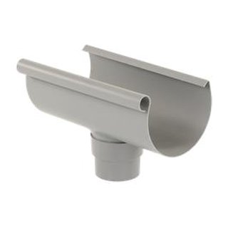 S-lon gootuitloop voor mastgoot 125mm ⌀70-80mm, grijs, lijm